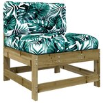 vidaXL Salon de jardin 3 Pièces avec coussins bois de pin imprégné