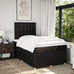 vidaXL Sommier à lattes de lit avec matelas Noir 120x200 cm Tissu