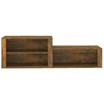 vidaXL Armoire à chaussures Chêne fumé 150x35x45 cm Bois d'ingénierie