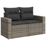 vidaXL Salon de jardin 6 Pièces avec coussins gris résine tressée