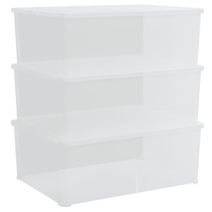 vidaXL Boîtes de rangement en plastique 3 Pièces 10 L empilables