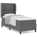 Lit Box Spring vidaXL avec Matelas en Gris Foncé  80x200 cm  Tissu