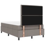 vidaXL Lit à ressorts avec matelas & LED taupe 120x190 cm tissu