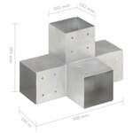 vidaXL Connecteurs de poteau 4Pièces Forme en X Métal galvanisé 101x101mm