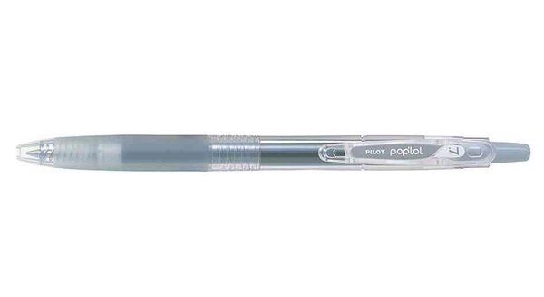 Roller Rétractable encre gel POP'LOL Pte 0,7 Trait 0,4 mm Gris PILOT