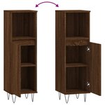 vidaXL Armoire de bain chêne marron 30x30x100 cm bois d'ingénierie