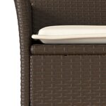 vidaXL Ensemble à manger de jardin et coussins 3Pièces marron rotin verre