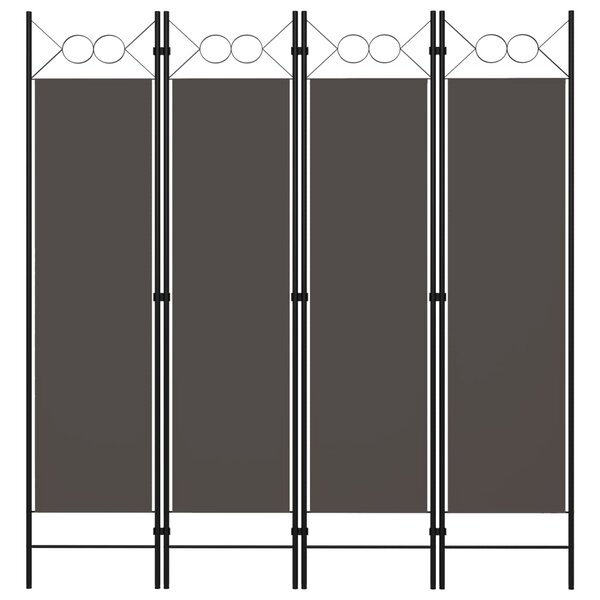 vidaXL Cloison de séparation 4 panneaux Anthracite 160 x 180 cm