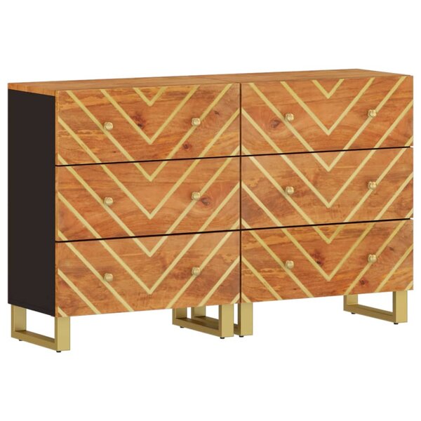 vidaXL Armoires latérales 2 Pièces marron et noir 60x33 5x75 cm