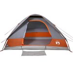 vidaXL Tente de camping à dôme 4 personnes gris et orange imperméable