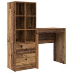 vidaXL Bureau avec rangement Bois vieux Bois d'ingénierie