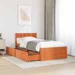 vidaXL Cadre de lit sans matelas cire marron 75x190 cm bois pin massif