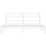 vidaXL Cadre de lit métal avec tête de lit blanc 183x213 cm