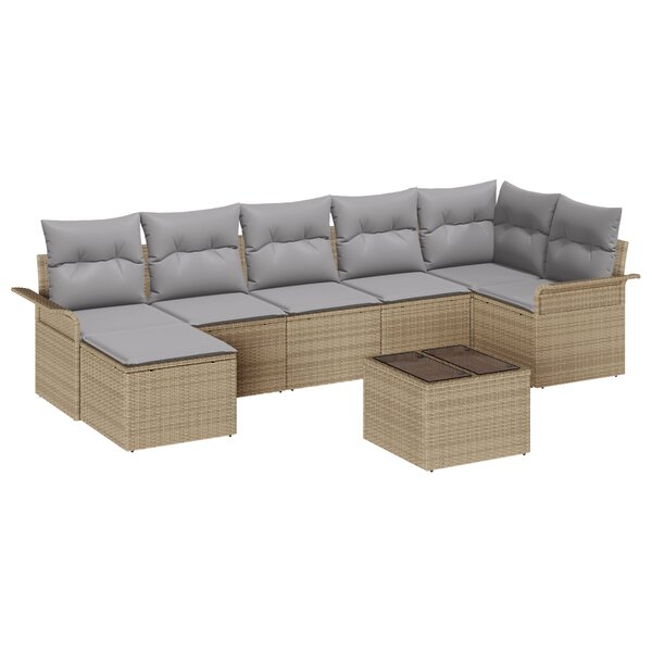 vidaXL Ensemble de Canapé de Jardin avec Coussins Noirs en Poly Rattan