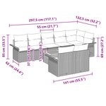 vidaXL Ensemble de canapé de jardin 9 pièces avec coussins gris en rotin synthétique et acacia