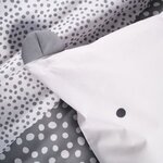 Parure de lit housse de couette 140 x 200 + 2 taies d'oreiller 63 x 63 - Gris
