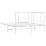 vidaXL Cadre de lit métal avec tête de lit blanc 120x190 cm
