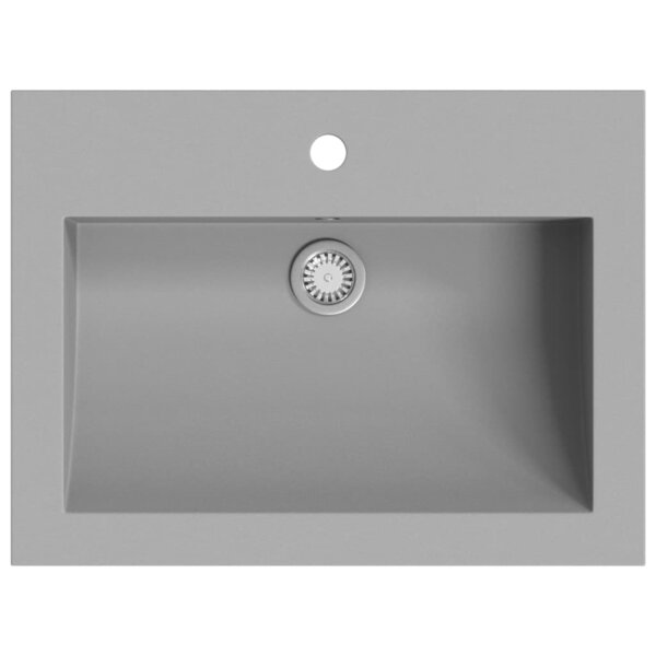 vidaXL Lavabo en granit 600 x 450 x 120 mm Gris