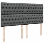 vidaXL Sommier à lattes de lit avec matelas Gris foncé 200x200cm Tissu