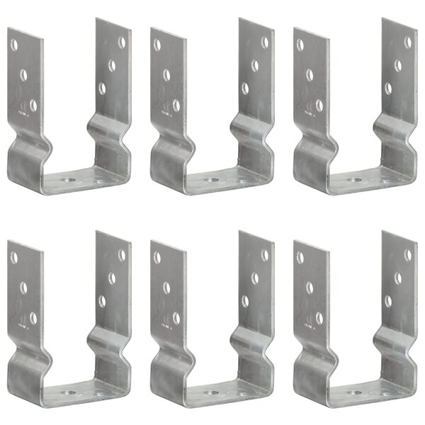 vidaXL Piquets de clôture 6 Pièces Argenté 9x6x15 cm Acier galvanisé