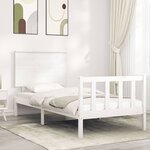 vidaXL Cadre de lit sans matelas blanc 100x200 cm bois de pin massif