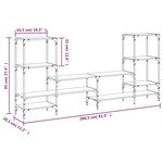 vidaXL Meuble TV noir 206 5x28 5x95 cm Bois d'ingénierie