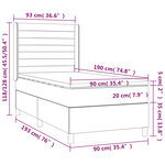 vidaXL Sommier à lattes de lit matelas LED Gris clair 90x190cm Tissu