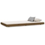 vidaXL Cadre de lit Marron miel 100x200 cm Bois de pin massif