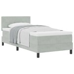 vidaXL Cadre de Lit Box Spring avec Matelas Gris Clair 90x200 cm Velours