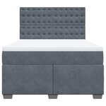 vidaXL Sommier à lattes de lit et matelas Gris foncé 140x200cm Velours