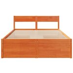 vidaXL Cadre de lit sans matelas cire marron 140x190cm bois pin massif
