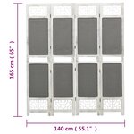 vidaXL Cloison de séparation 4 panneaux Gris 140x165 cm Tissu