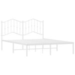 vidaXL Cadre de lit métal sans matelas et tête de lit blanc 140x200 cm