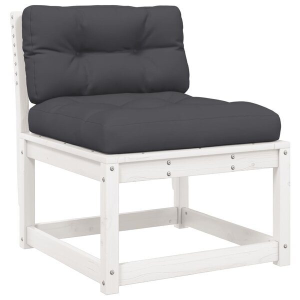 vidaXL Canapé de jardin avec coussins blanc bois de pin solide