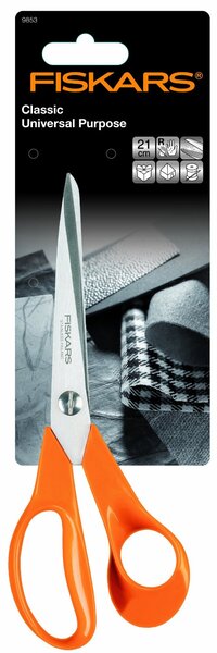 Ciseaux Classic Universels Droitiers 21 cm à lames auto affutantes, inoxydables FISKARS