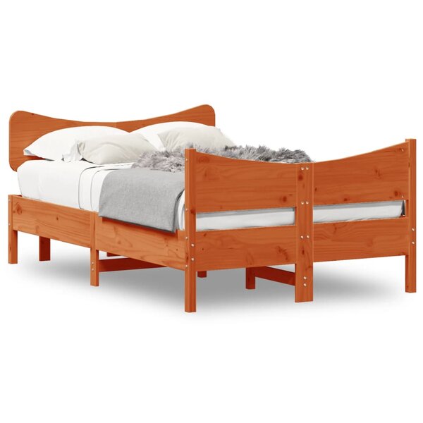 vidaXL Cadre de lit sans matelas cire marron 120x190cm bois pin massif
