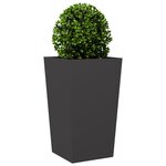 vidaXL Jardinières 2 Pièces noir 45x45x75 cm acier