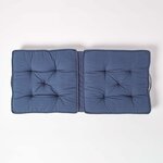 Coussin rehausseur lombaire en coton 50 x 50 cm - Bleu marine - HOMESCAPES