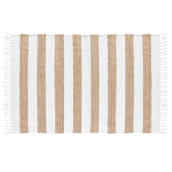 Tapis Rectangle à Franges 120x170 cm Jute et Sagane