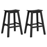 vidaXL Tabourets de bar 2 Pièces noir HDPE