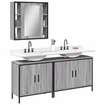 vidaXL Ensemble d'armoires de salle de bain 3 Pièces sonoma gris
