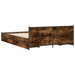 vidaXL Cadre de lit à tiroirs chêne fumé 135x190 cm bois d'ingénierie