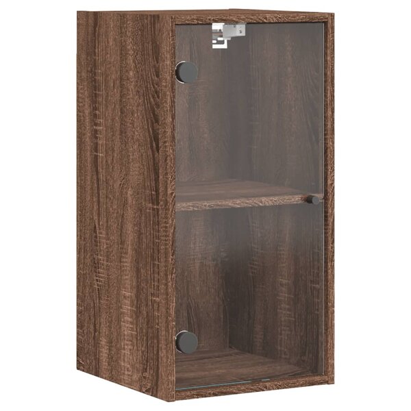 vidaXL Armoire murale avec portes en verre chêne marron 35x37x68 5 cm