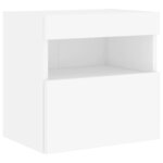 vidaXL Meubles TV muraux avec lumières LED 2 Pièces blanc 40x30x40 cm
