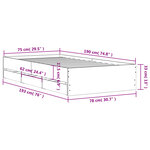 vidaXL Cadre de lit et tiroirs sonoma gris 75x190cm bois d'ingénierie