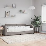 vidaXL Lit de jour avec matelas taupe 90x200 cm tissu