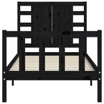 vidaXL Cadre de lit sans matelas noir bois de pin massif