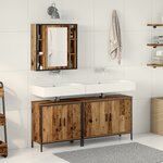 vidaXL Ensemble de meubles de salle de bain 3 pièces en bois ancien