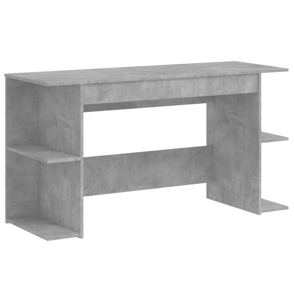 Bureau table poste de travail meuble d'ordinateur informatique étude 140 x 50 x 75 cm bois d'ingénierie gris 02_0023837