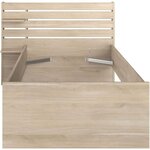 Lit enfant 90 x 190/200 cm - chêne - Tête de lit + 2 tiroirs - 121 5 x 88 6 x 216 8 cm